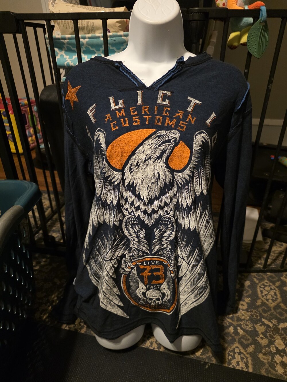Affliction long sleeve size small reversible